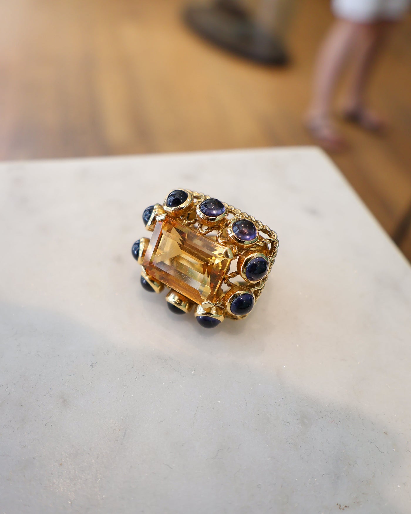 Bague 1001 Nuits - Citrine et Iolites - Sanja Spahr
