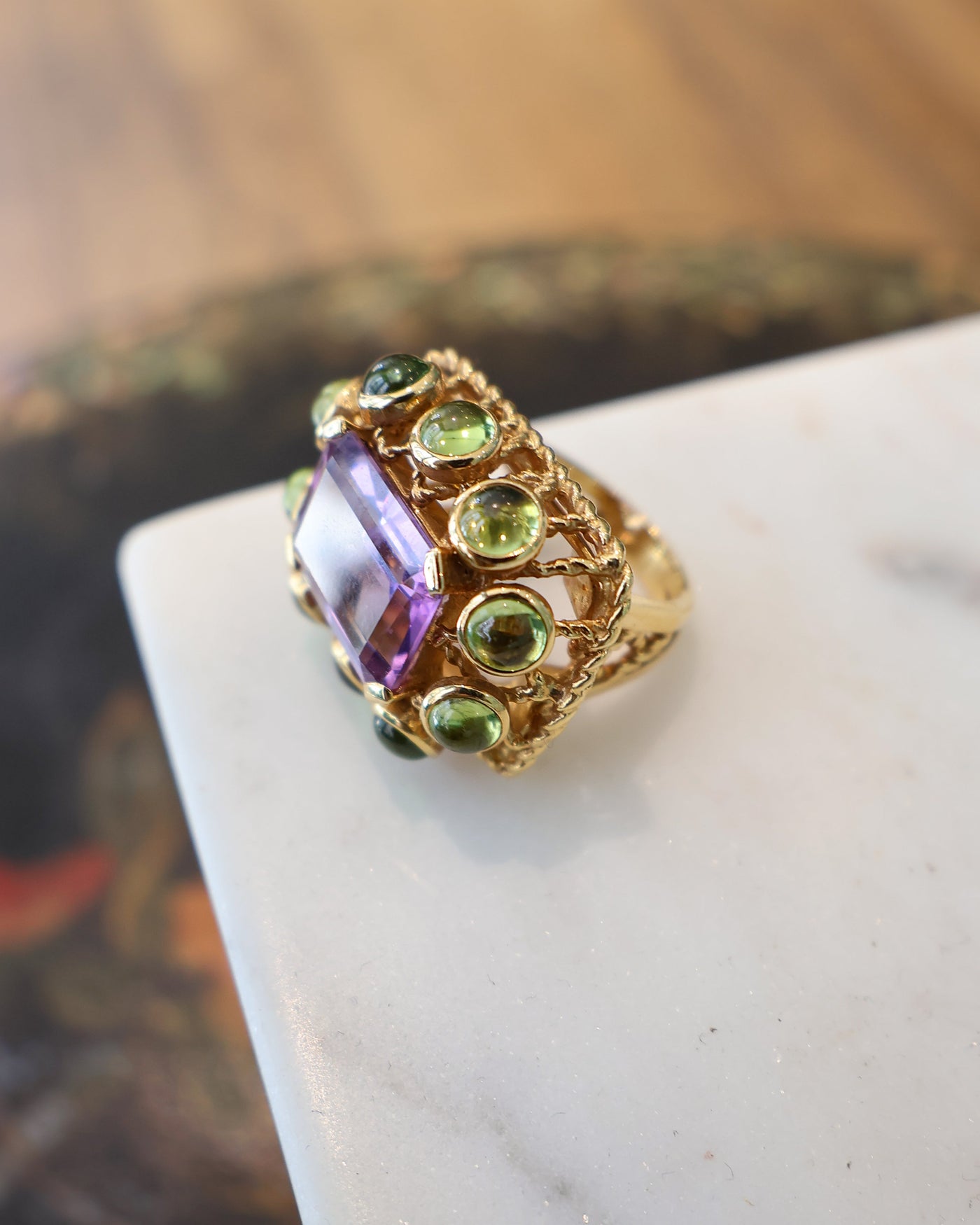 Bague 1001 Nuits - Améthyste et Péridots - Sanja Spahr