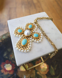 Pendentif Sanja Spahr Croix Byzantine vue à plat