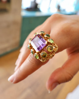 Bague 1001 Nuits - Améthyste et Péridots - Sanja Spahr